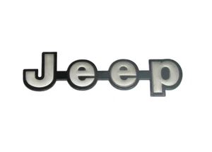 Jeep Cherokee XJ 84-01 Jeep Logo Plate Emblem Decal Gray Grey FREE SHIPPING - Foto 1 di 7