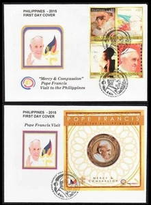 Philippines - 2015 Pope Francis, SB/4 + Souvenir Sheet, Limited Edition FDCs VF - Picture 1 of 3