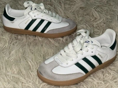Adidas Originals Kids Samba OG  WHITE/COLLEGIATE GREEN/GUM IE1334 Size 13K - Image 1 of 4