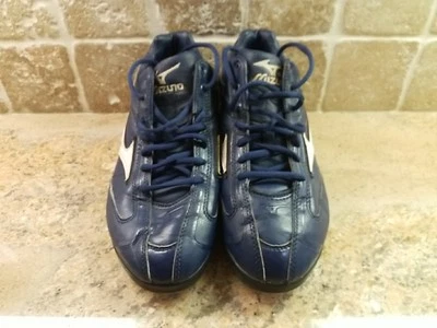  Zapatos de béisbol con tacos azules y blancos Mizuno 7,5 Foto 1 de 4