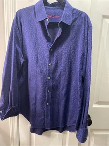 Men’s Robert Graham Dark Purple And Black Button Up Shirt Size XL - Picture 1 of 10