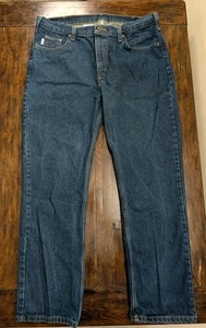 Carhartt Jeans Mens 40x32 Blue Denim Traditional Fit Straight Leg Retro B480 DVB - Picture 1 of 13