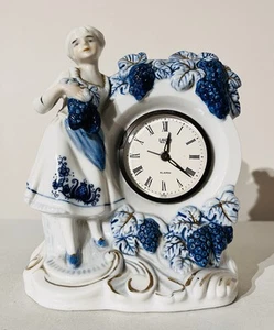 Vintage Landex Royal Craft Porcelain Alarm Clock Made In Japan Hands Glow - Picture 1 of 5