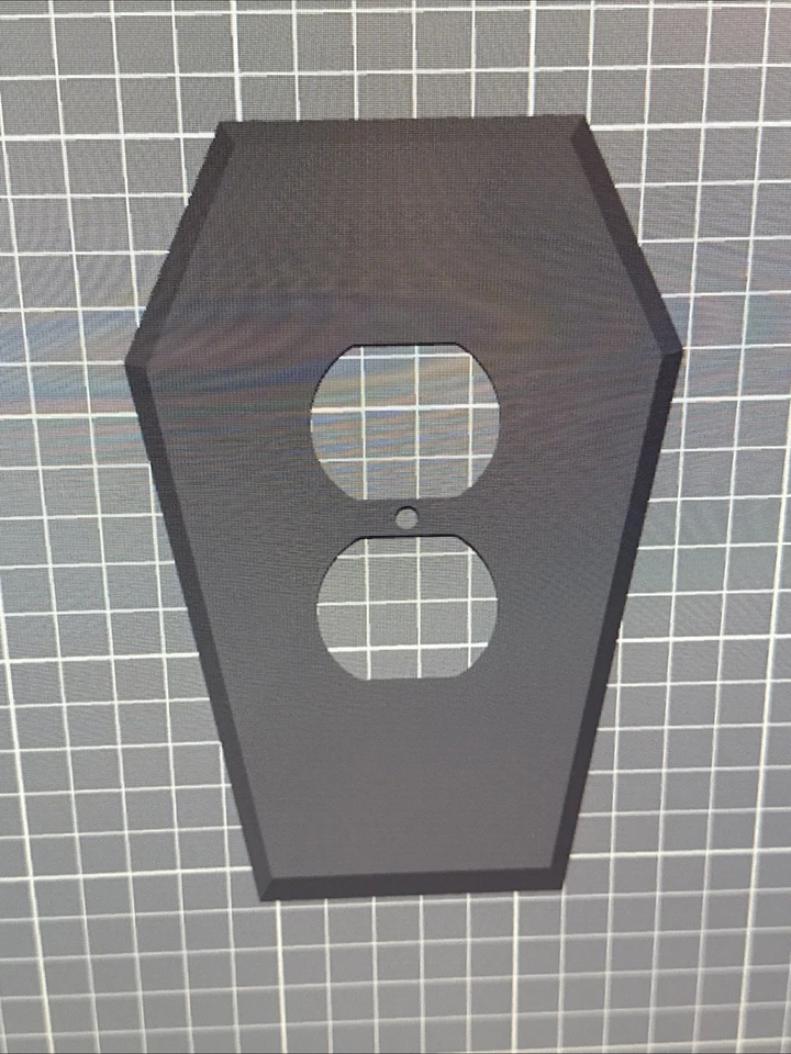 Placa de parede tampa tomada de luz caixão, gótica, preta fosca,, parafuso central - Imagem 1 de 1