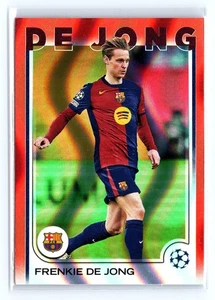 2024-25 Topps UEFA Club Competitions Frenkie De Jong Red Flowfractor Barcelona - Picture 1 of 2