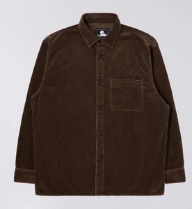 Camisa para hombre EDWIN marrón pana "ANDER" talla M PVP £170 usada una vez - Imagen 1 de 6