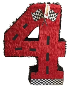 APINATA4U 20'' Tall Red Number Four Racing Theme Piñata - Picture 1 of 1