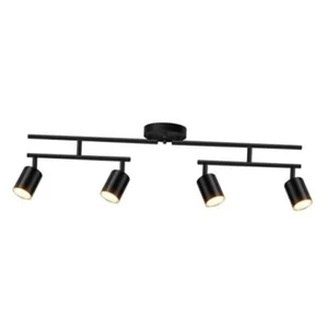 Black Track Lighting Ceiling Fixture, Modern Kitchen Light Fixtures, 4-Light - Picture 1 of 7