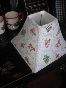 Kids Nursery Fabric Small Lamp Shade 6 x 10 x 8 Vintage Look - Picture 1 of 15