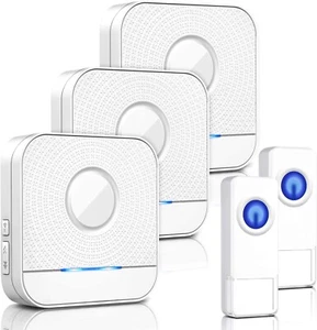 NEW Bistee Wireless Doorbell IP55 Waterproof Chime Kit - White - FREE SHIPPING - Picture 1 of 5