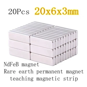 20Pcs 20x6x3mm Rare earth permanent magnet teaching magnets N35 NdFeB - Bild 1 von 5