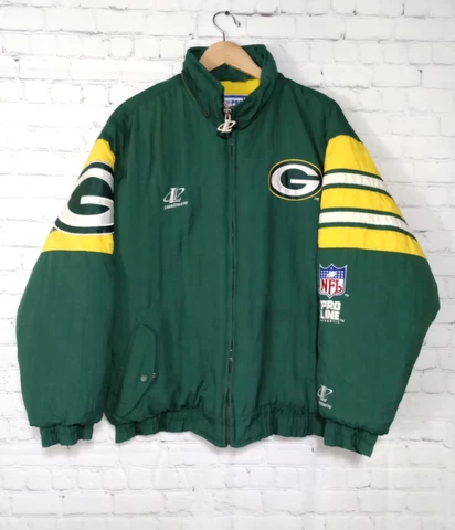 Vintage NFL Pro Line Logo Athletic GREEN BAY PACKERS Full-Zip Jacket Size L Cover