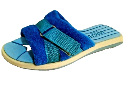 RACHEL- Sandalias Especiales Calidad Mula Blanco/Azul PREMIUM Talla 13" Jóvenes Niñas Foto 1 de 4