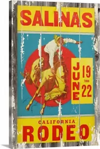 Salinas Rodeo Old West Rodeo art Poster or Canvas Wrap art Distressed art - Picture 1 of 3