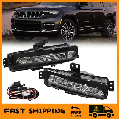 For 2022-2024 Jeep Grand Cherokee w/ Three-Row LED Fog Lights Driving Lamps Pair - Image 1 of 4