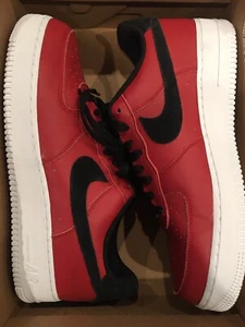 Nike Air Force 1 Low By You ID Custom Red White Black Bulls Mens Size 10.5 - Picture 1 of 3