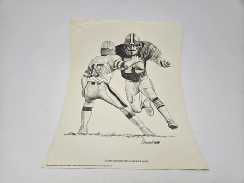 VINTAGE 1981 ELOIS GROOMS HAS SACK IN SIGHT NEW ORLEANS SAINTS SHELL OIL POSTER Cover