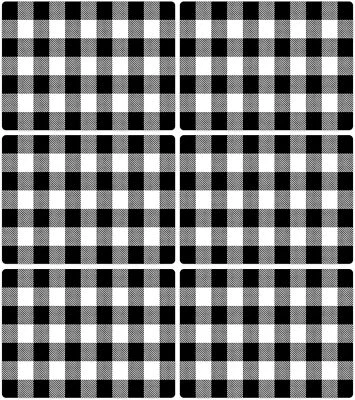 Black And White Plastic Placemats Set Of 6 Check Plaid Table Mats Black Buffalo  — 第 1/3 张图片