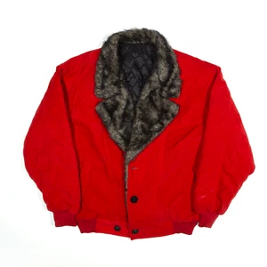 Womens Bomber Jacket Red L - Picture 1 of 6