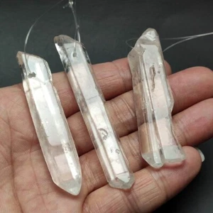 50g/3pcs Natural Clear Quartz Crystal Polishing Point Obelisk Wandw / Hole 016 - Picture 1 of 8
