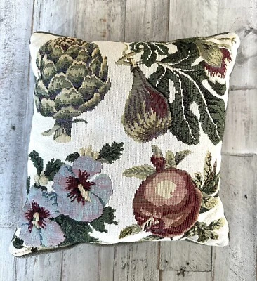 Veggie Pillow Accent Stitched Artichoke Onion Country Vegetable 12x12" Cute - Image 1 of 4