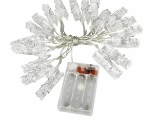16 LED Photo Clip String Lights Fairy Light Wire Wall Decor Photo Hanging Strip - Picture 1 of 3