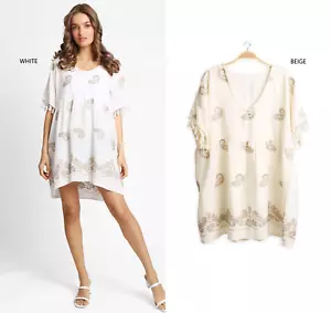 Mini Vestido de Encubrimiento ComfyLuxe Patrón Paisley Bordado - Imagen 1 de 10