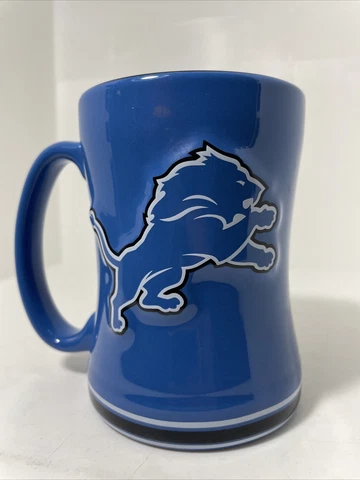 Detroit Lions 14 oz Team Color Sculpted Logo Coffee Mug Cover