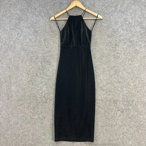 Bardot Dress Womens 6 Black Shimmer Bodycon Sleeveless Party Cocktail 22110 - Picture 1 of 10