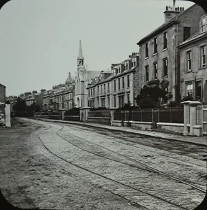 Antique Magic Lantern Slide Photo West End Greenock Scotland c1890 GW Wilson - Picture 1 of 3