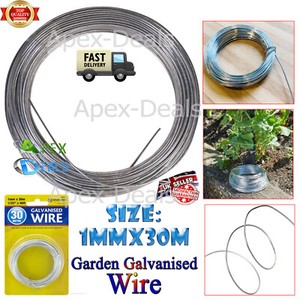 Galvanised 30m Garden Wire Strong Rust Proof Gardening Tying Fixing Training 1mm