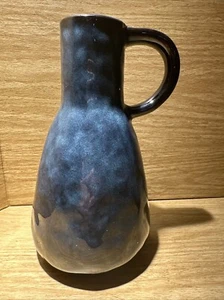 Blue Ceramic Rustic Glazed  Pitcher with Handle Modern Farmhouse Jug  Country - Picture 1 of 9