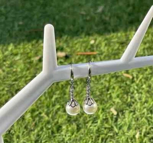 Pearl Drop Earrings | Pearl Earrings | Bridal Earrings | Anniversary | Free Card - Picture 1 of 3