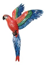 Flying Tropical Macaw Parrot Tiki Bar 19 Inch Wall Decor Multi