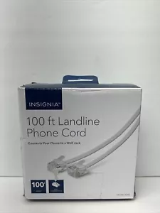 Insignia 100ft Landline Phone Cord NS-TPLC1002 RJ11 Connector New - Picture 1 of 2