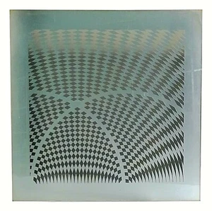 serigrafia 2/5 optical anni 70 firmata calabretta esemplare 1  vasarely style - Picture 1 of 5