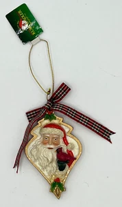 Kurt S Adler Babbo Natale Decorazione Natalizia Babbo Natale con Nastro Cardinale Bordo Oro Resina - Foto 1 di 7