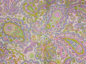 Vintage Fabric Mid Century 70s Retro Groove Paisley 3.8yards x 44in Neon - Picture 1 of 3