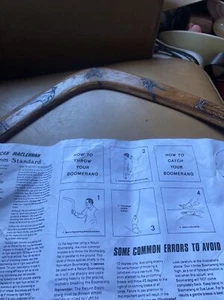 Bins 455mm Hand Carved Boomerang Duncan Maclennan Plus Instructions - Picture 1 of 16