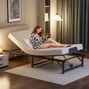 Electric Bed Frame TXL Bed Frame w/ Remote Control Adjustable Bed Base Low Noise - Picture 1 of 20