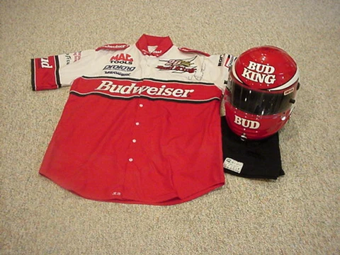 1999 KENNY BERNSTEIN AUTOGRAPHED SIGNED NHRA TOP FUEL HELMET & DRIVERS SHIRT Cover