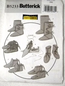 Botas Mocasín Butterick 5233 Calzado Histórico Talla XXS-XL Patrón - Imagen 1 de 2