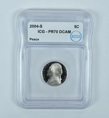 2004-S Jefferson Nickel Peace PR70 DCAM ICG *0462 - Image 1 of 4
