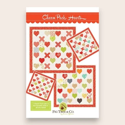 Charm Pack Hearts Quilt Pattern 34 1/2" x 34 1/2" - Joanna Figueroa - Fig Tree - Image 1 of 4