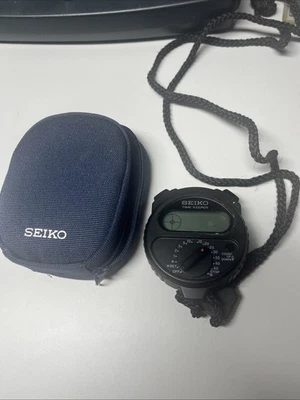 SEIKO СЕКУНДОМЕР ХРОНОМЕТРИСТ SSBJ025 цифровой кварц отлично подходит для спорта черный - Изображение 1 из 3