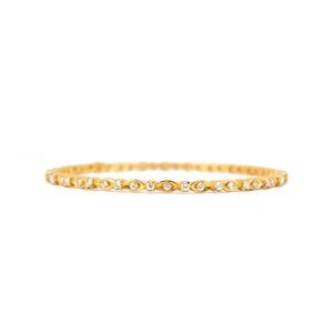 18K Yellow Gold Eternity 1.56ct Diamond Stackable Bangle Bracelet - Picture 1 of 6