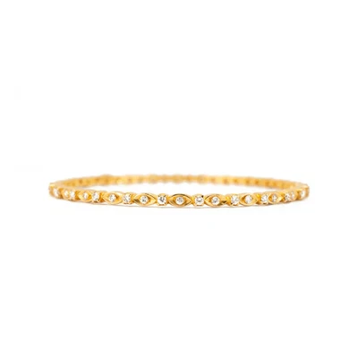 18K Yellow Gold Eternity 1.56ct Diamond Stackable Bangle Bracelet - Image 1 of 4