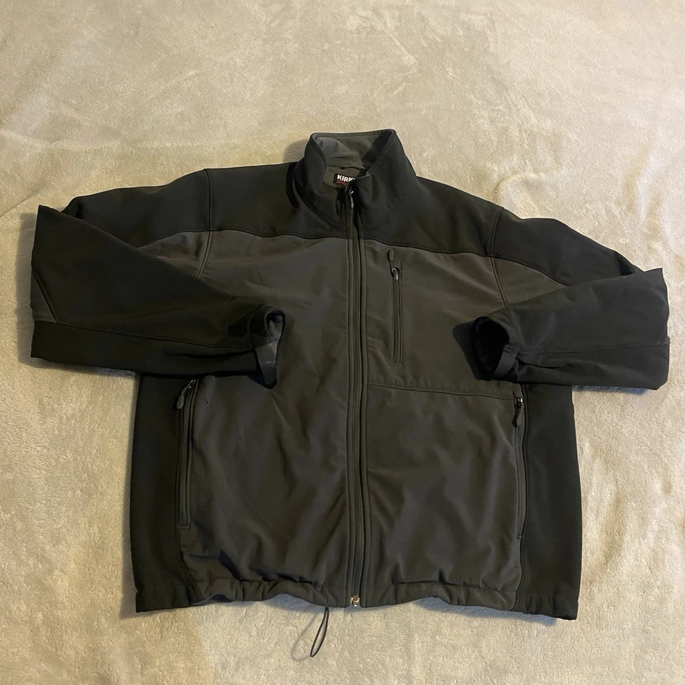 Kirkland Signature Jacket Men XL Gray Outdoors Full Zip Hiking Soft Shell Casual - Image 1 of 4