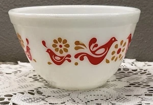 Vintage Pyrex Ovenware USA 1-1/2 Pt Bowl Red Orange Friendship Bird # 401 - Picture 1 of 8