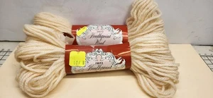 Lote de 2 Hilos Crema Vintage NOS Scovill Dritz 100% Lana Virgen Punta de Aguja - Imagen 1 de 3